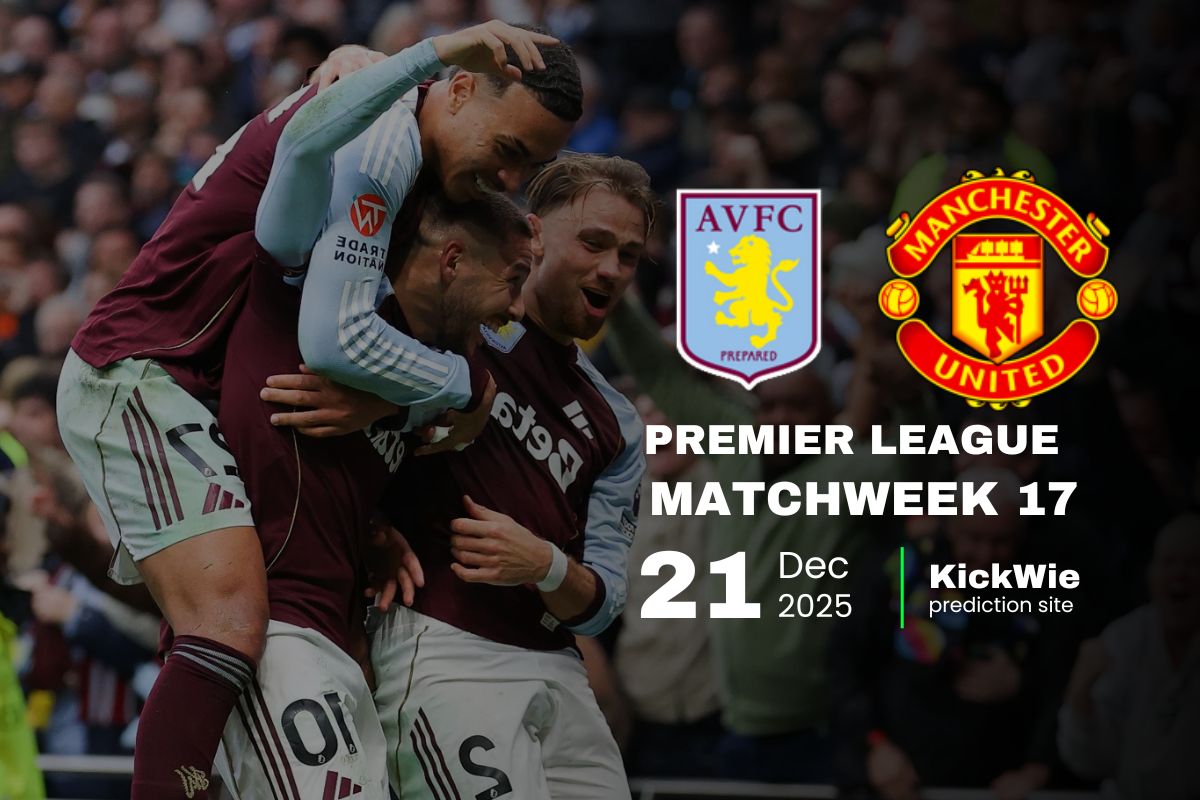 aston villa vs man united head to head & Predictions (21 Dec) - premier league - kickwie.com