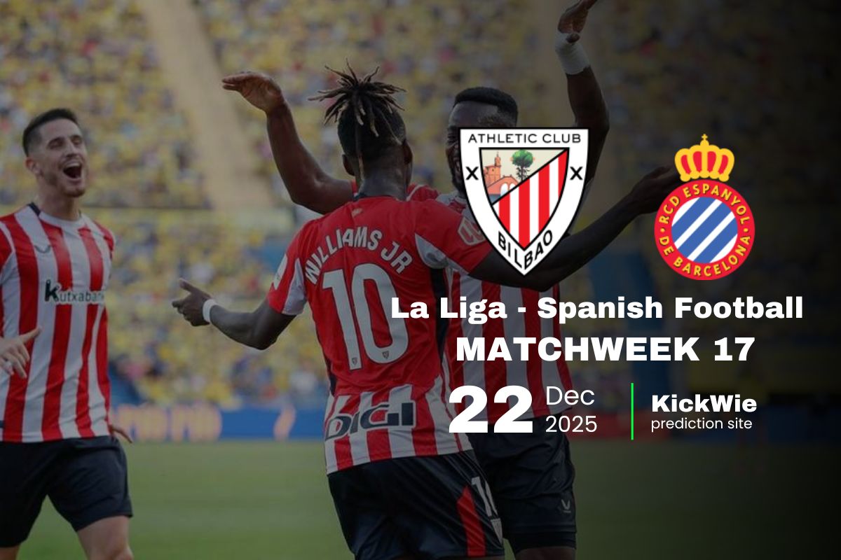 athletic bilbao vs espanyol head to head & Predictions (22 Dec) - premier league - kickwie.com