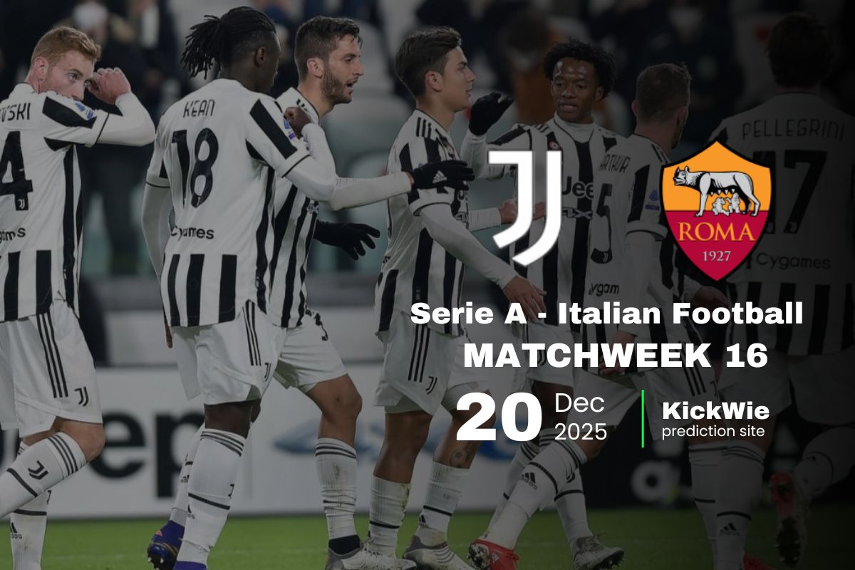 juventus vs roma head to head & Predictions (20 Dec) - serie a italian football - kickwie.com