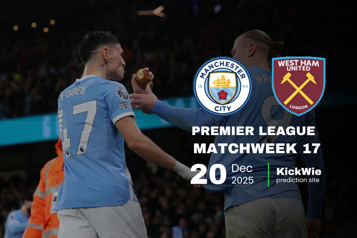 man city vs west ham united head to head & Predictions (20 Dec) - premier league - kickwie.com