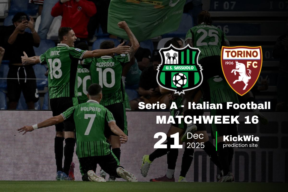 sassuolo vs torino head to head & Predictions (21 Dec) - serie a italian football - kickwie.com